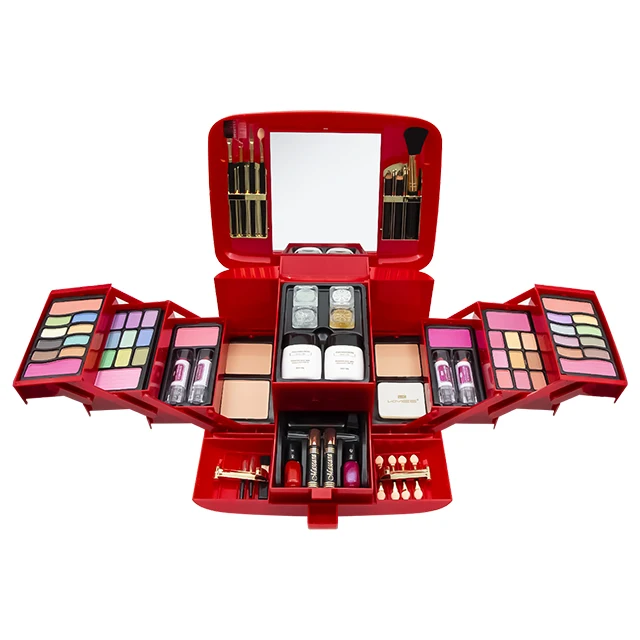 OEM    beauty  cosmetics makeup set/kit  with eyeshadow lipstick ligloss  powder blusher  /makeup bag    NO:C-877