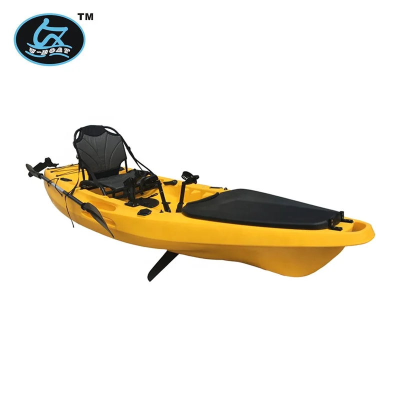 10.5ft hot sale professional plastic one-seater flexible fin&pedal drive fishing kayak&kajak&canoe&boat