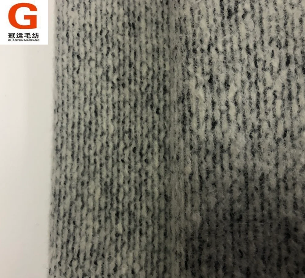 High quality 100% polyester wool like womens thick button woolen knit fabric