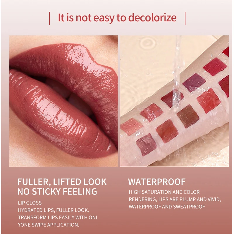 Wholesale Lip Gloss Private Label Matte Liquid Lipstick Waterproof Lightweight Lip Glaze Long Lasting 12 Colors Lip Gloss