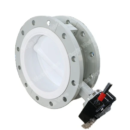  Dn 100 150 200 300 PTFE двухфланцевый клапан-бабочка с червячной шестерней Фланцевое соединение