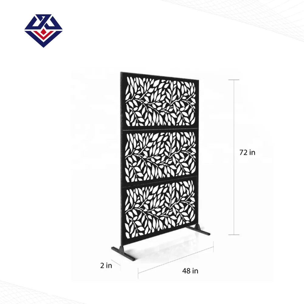 Aluminium Customized Newly Design Indoor Iron Art Pattern Laser Cut Freestand Wall Panel Perforated Metal Fence For Pool