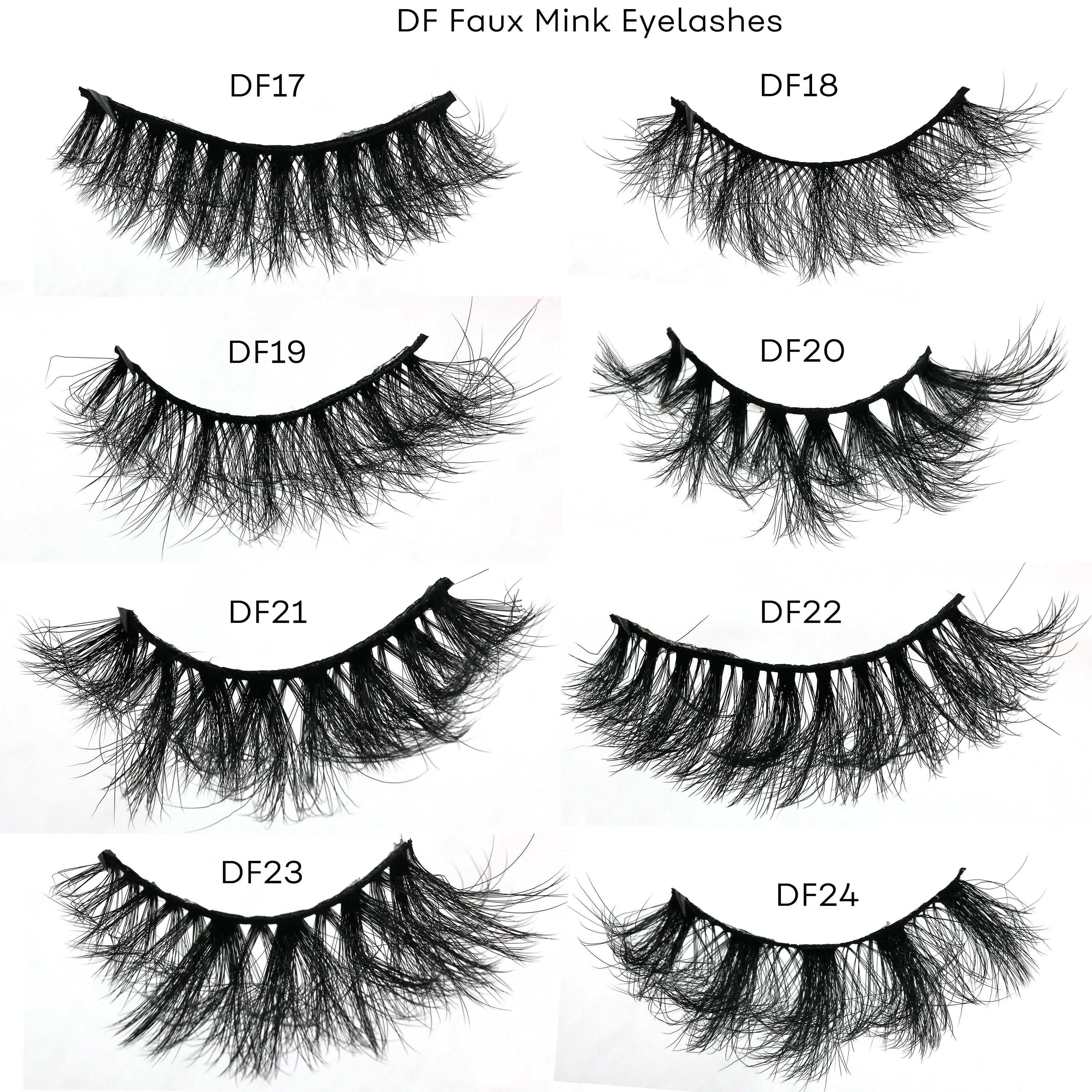 DF21 Wholesale price synthetic hair lash 3d faux mink lashes with box vendor 3d faux mink eyelashes