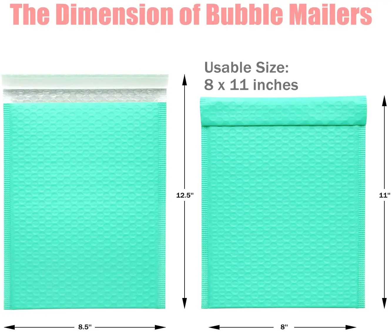 Light Green Polythene Bubble Mailing Bag Waterproof Extra Padding Courier Shipping Bag Custom Color and Size