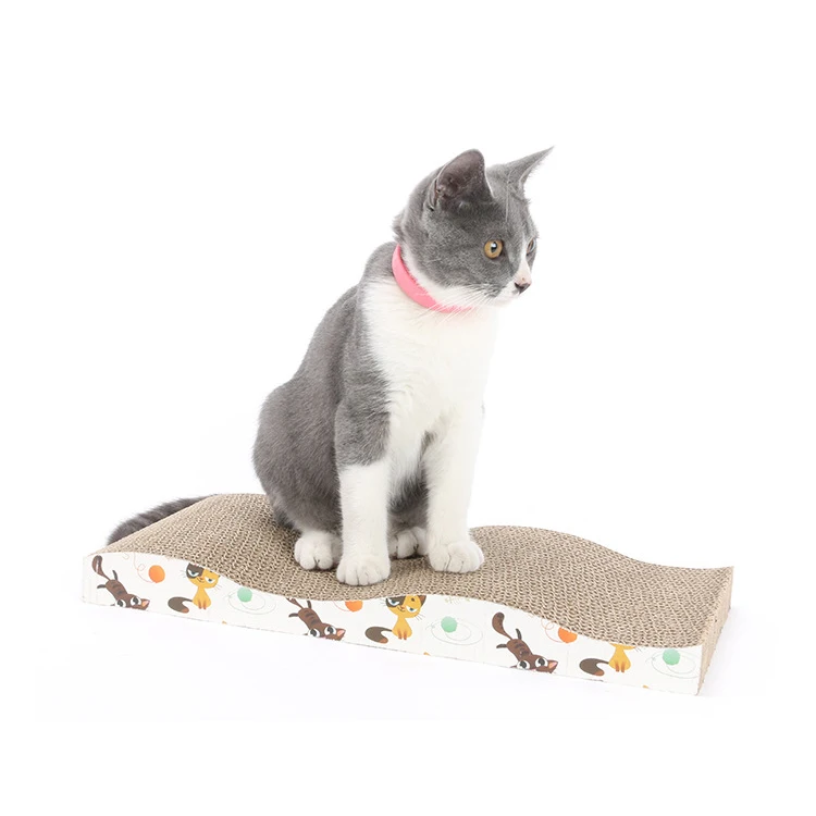 Wave shape cat scratcher cardboard corrugated paper cat scratch toys