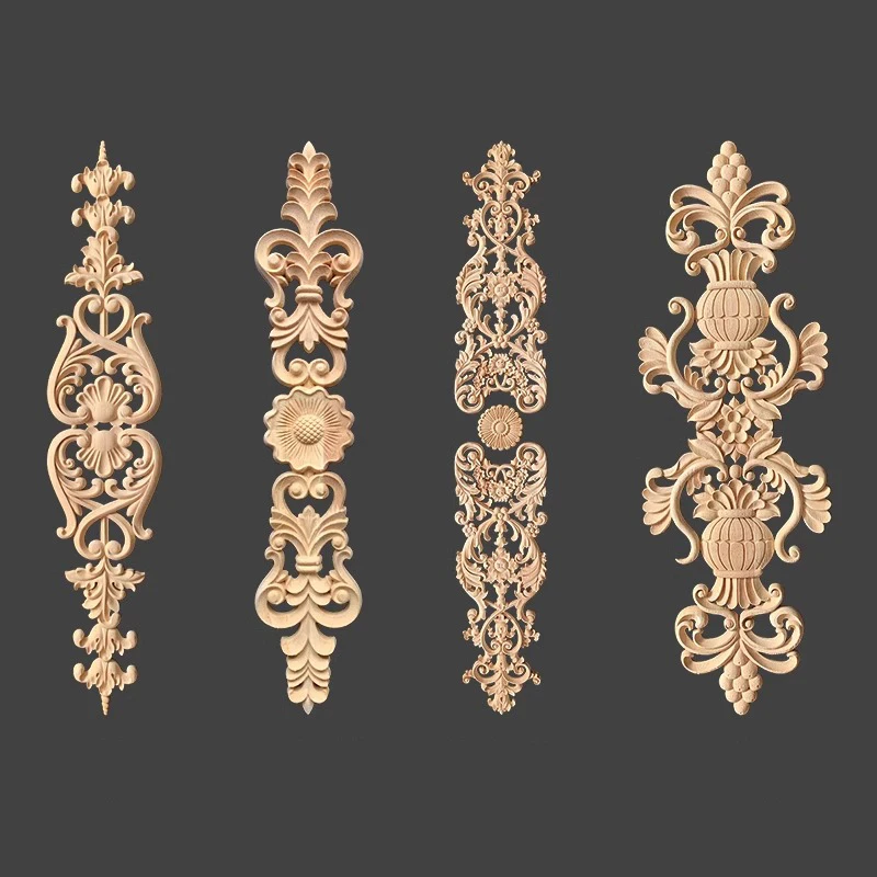 Decorative Antique CNC onlays for cabinets Furniture Accessoires Embellishments Appliques Onlays Chinese Wood Carving