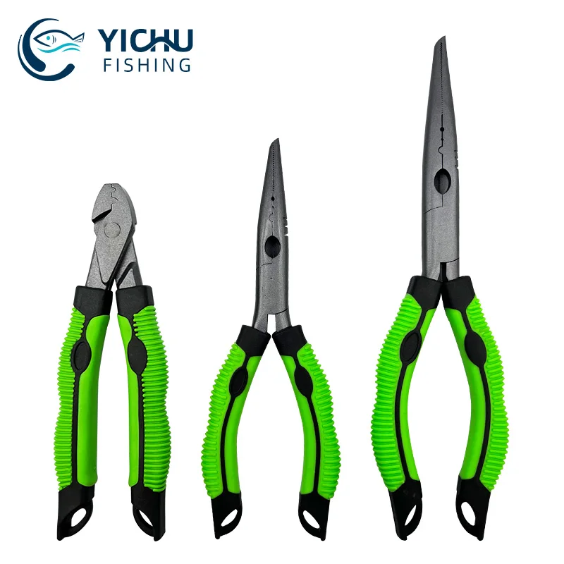 High Carbon Steel Needle Long Nose Pliers Hook Remover Open Split Ring Pliers Line Cutter Crimping Fishing Pliers