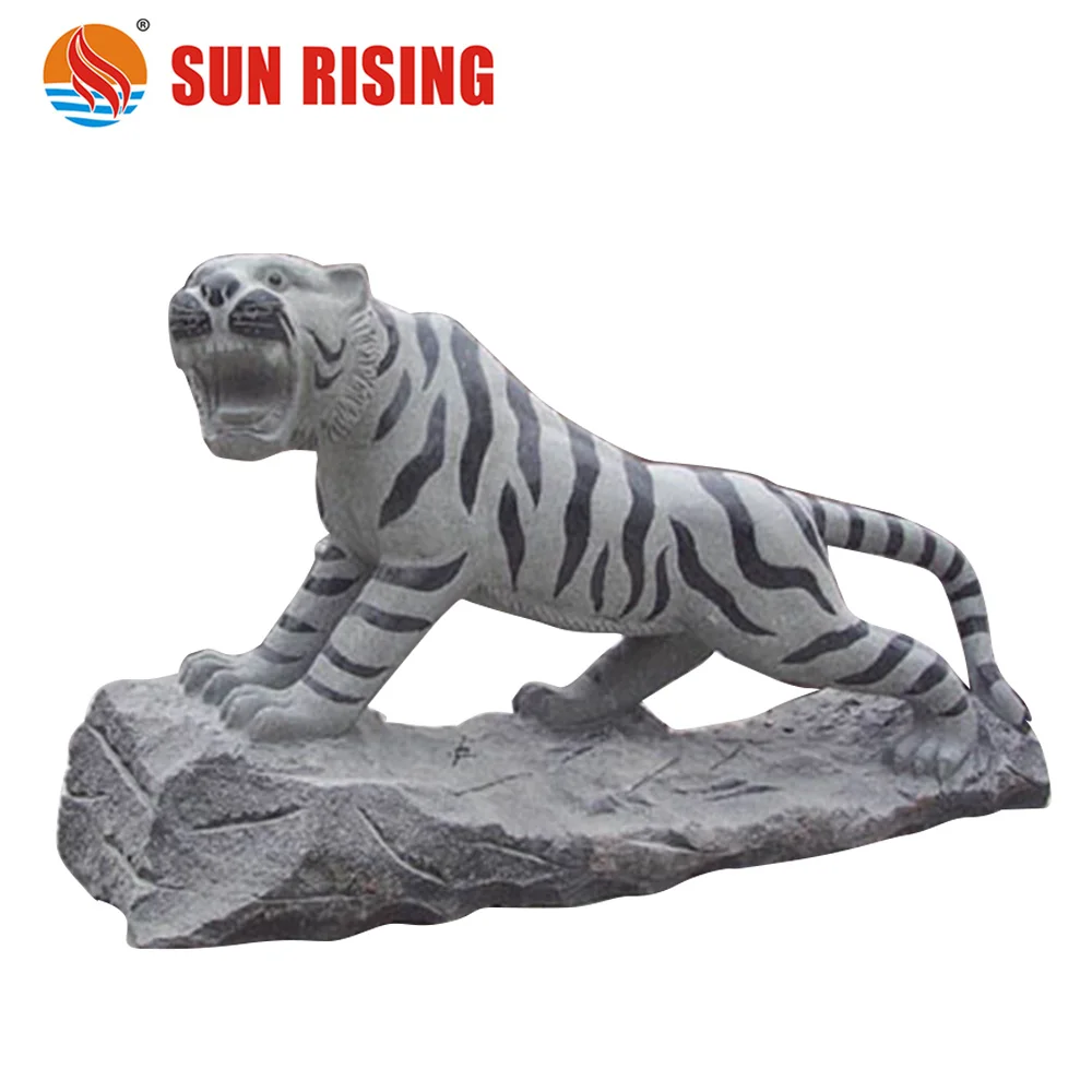 Natural Granite Stone Large Life Size Tiger Statues, Tiger Stone Sculpture