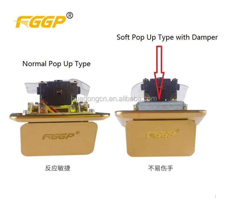 Floor Plate Mounted Brass Pop Up Power Socket with 13A 3 Pin Multi Plug Socket and Network Jack