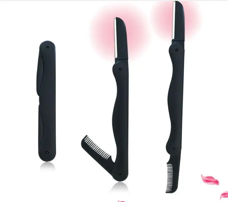 
Folding Eyebrow Razor with Comb Stainless Steel Blade Eyebrow Remover Microblade Eyebrow Pen 