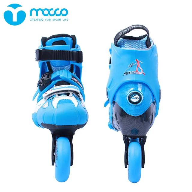 macco seba 2017HV adult&teens professional freestyle slalom inilne roller skates with fiber ILQ-9 protective gears set blue