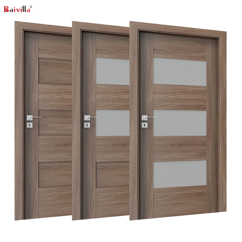 American Latest Design Solid Walnut Interior Door Slab,Wholesale Apartment Modern Design Veneer Doors Wooden HPL