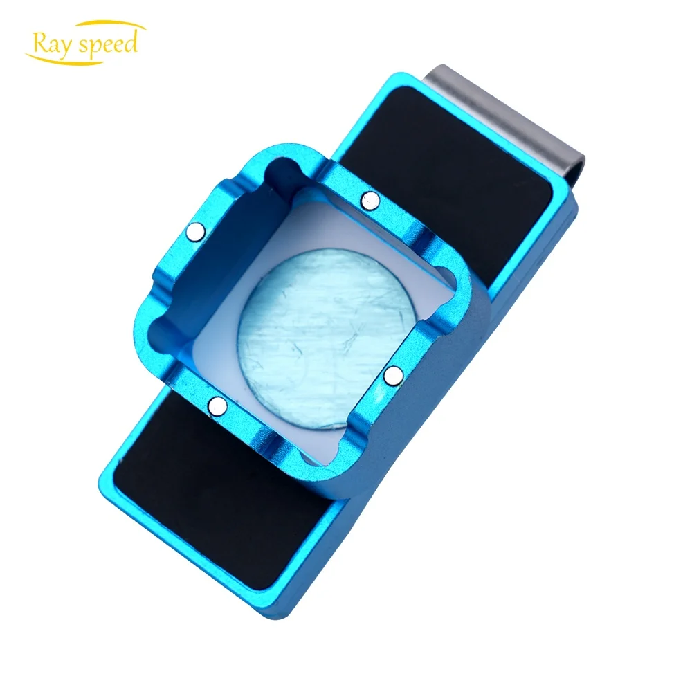 Rayspeed Hot Sale Billiard Pool Chalk Holder Round With Magnetic Clip Snooker Blue Chalk Holder Magnetic Billiard Chalk holder