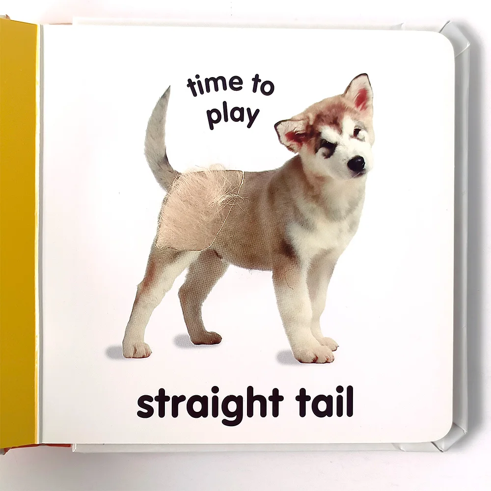 Factory outlet early educational toys baby touch and feel book puppies board book printing kids book