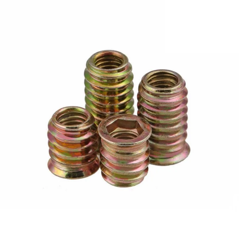 Carbon steel color zinc plated insert nut for furnitures M8x17mm