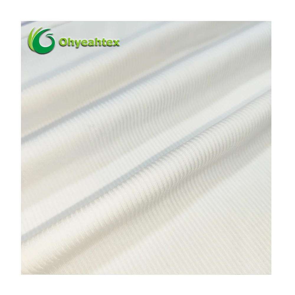 Sustainable Green 45% Recycled Polyester 42% Bamboo Ribbed Fabric For Collar