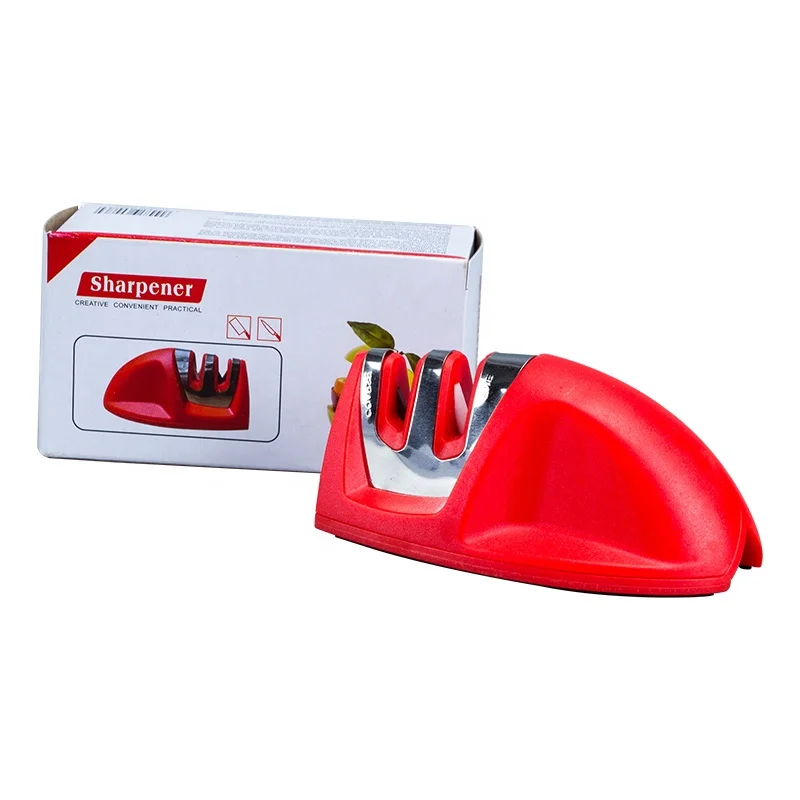 Knife Sharpening Tool 2-Stage Portable Kitchen Knife Sharpener Manual with Anti-slip Base