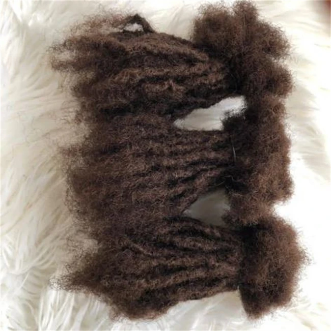 Wholesales Factory Price 200g 8 Inches Dark Brown 2# Double Drawn Indian Virgin Human Hair Bulk Extensions For Dreadlocks Men