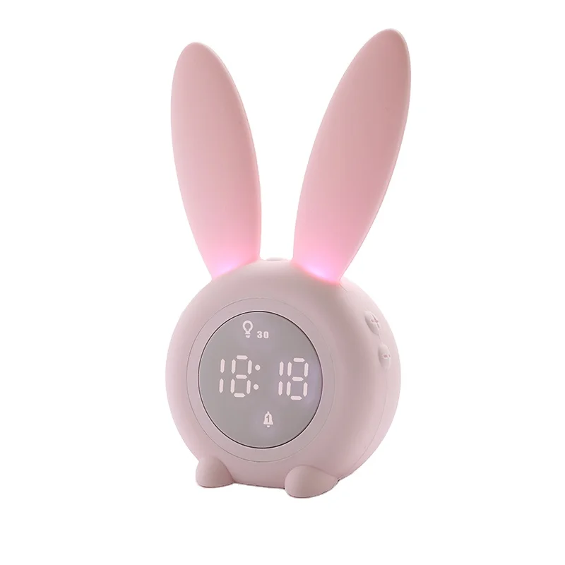 Hot selling cute rabbit    Snooze alarm  clock with   USB Charging