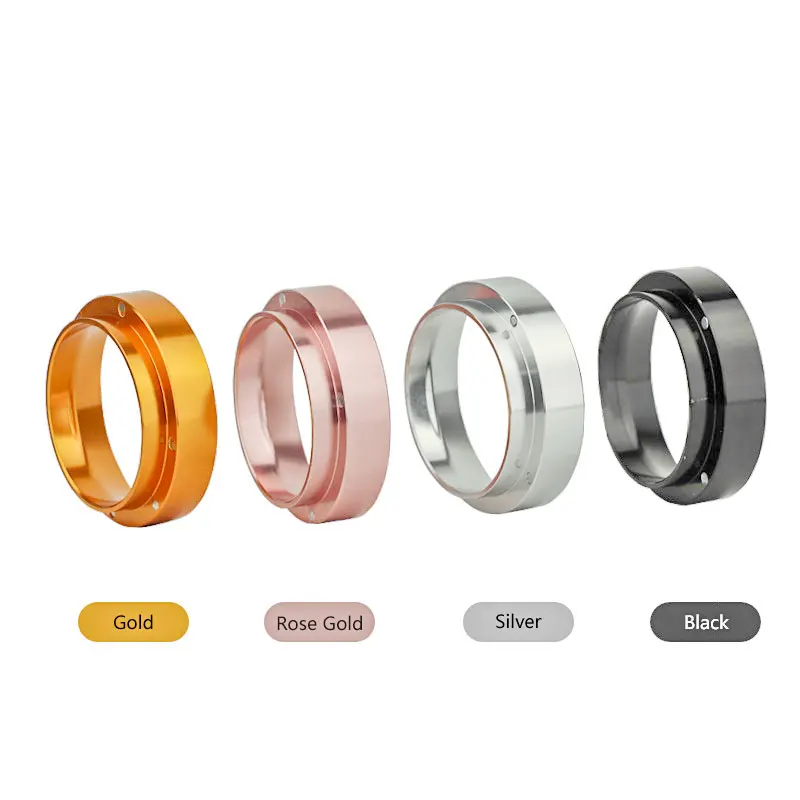 New Aluminum 58mm Coffee Powder Container Potrafilter Funnel Rose Gold  Dosing Ring For Espresso Barista