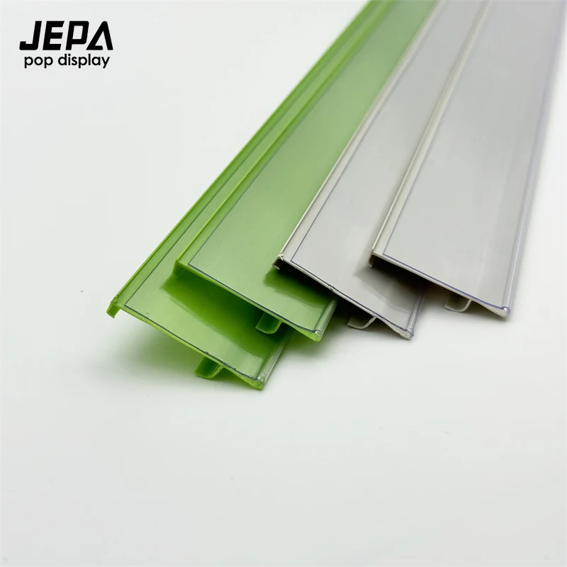 Supermarket Retail Sign PVC Clear Plastic Shelf Price Tags Shelf Label Holder for Bookshelf Shelves