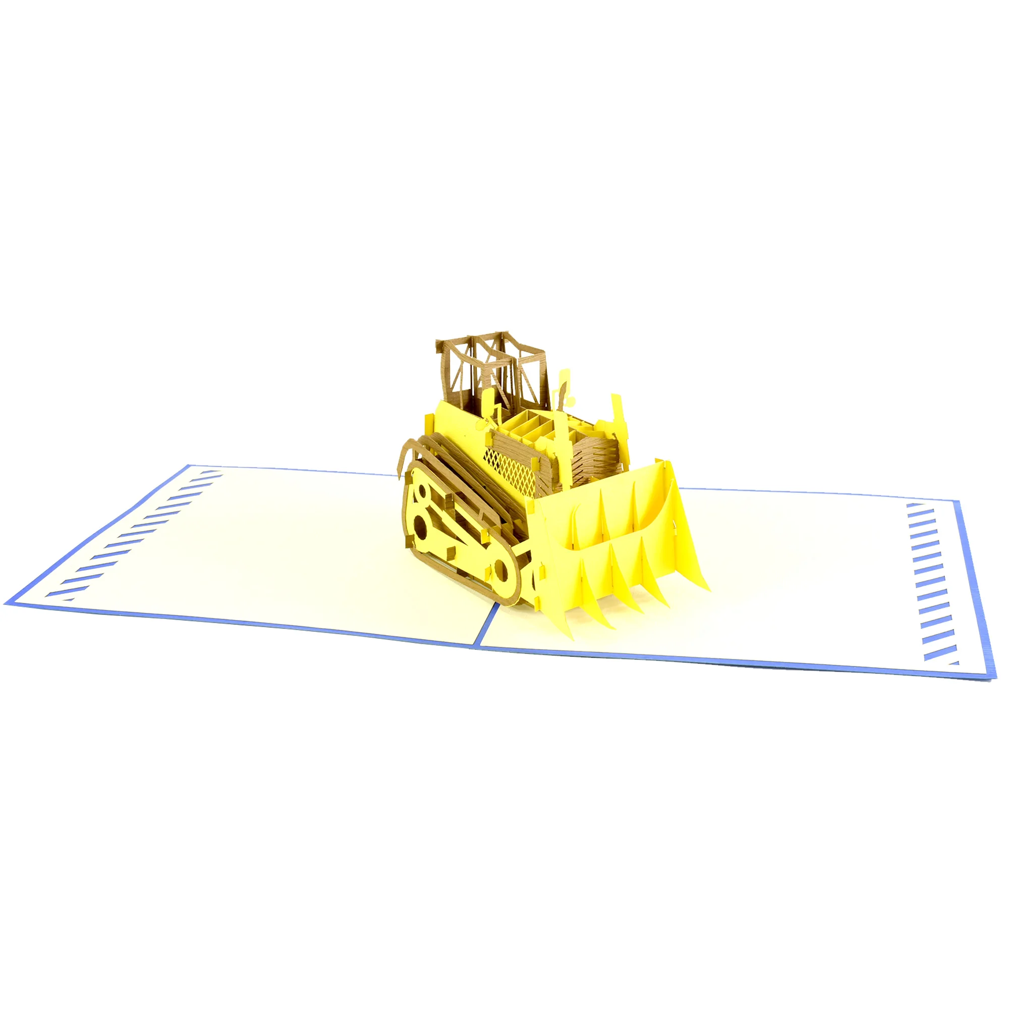 Bulldozers vehicle 3D Pop up greeting card Wholesales Handmade Creative Gift Paper Craft Art Vietnam