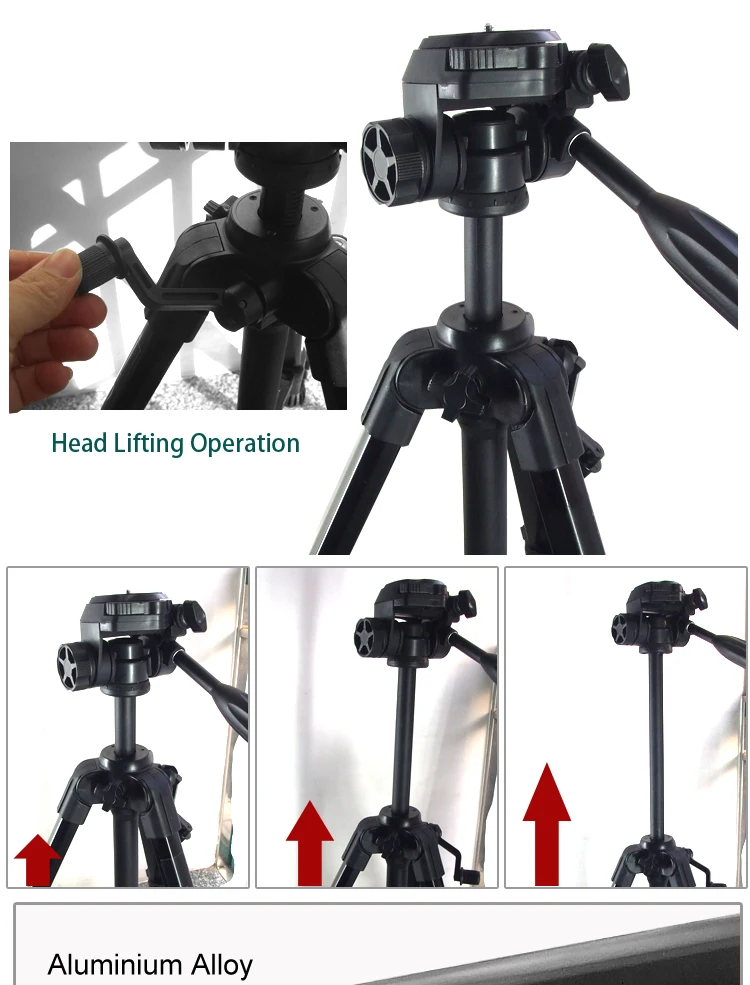 3 Way Portable Best Outdoor Travel Video Camera Photo & Accessories Tripod Laptops Tripod Stand for DSLR Camcorder Shooting