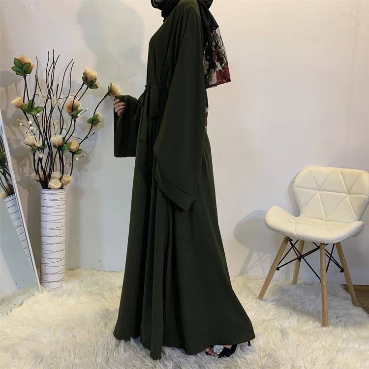 Abaya Muslim Dress for Women Dubai Turkey Solid Color Party Dress Abaya Ethnic Clothing Modest Kaftan Islamic Abaya