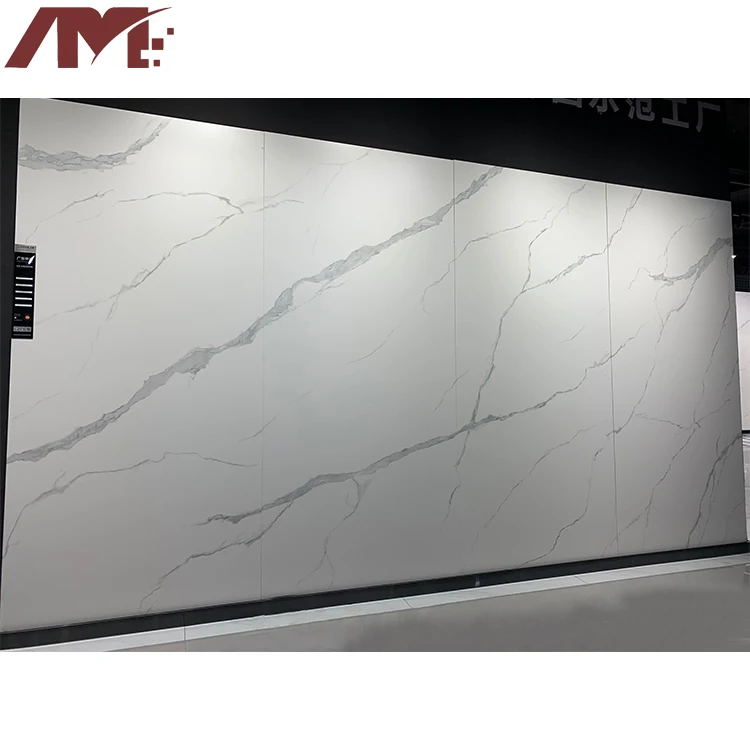High Quality Glossy Polished Porcelain Sintered Stone Large Slabs Tile Wall Decorative Quartz Countertop