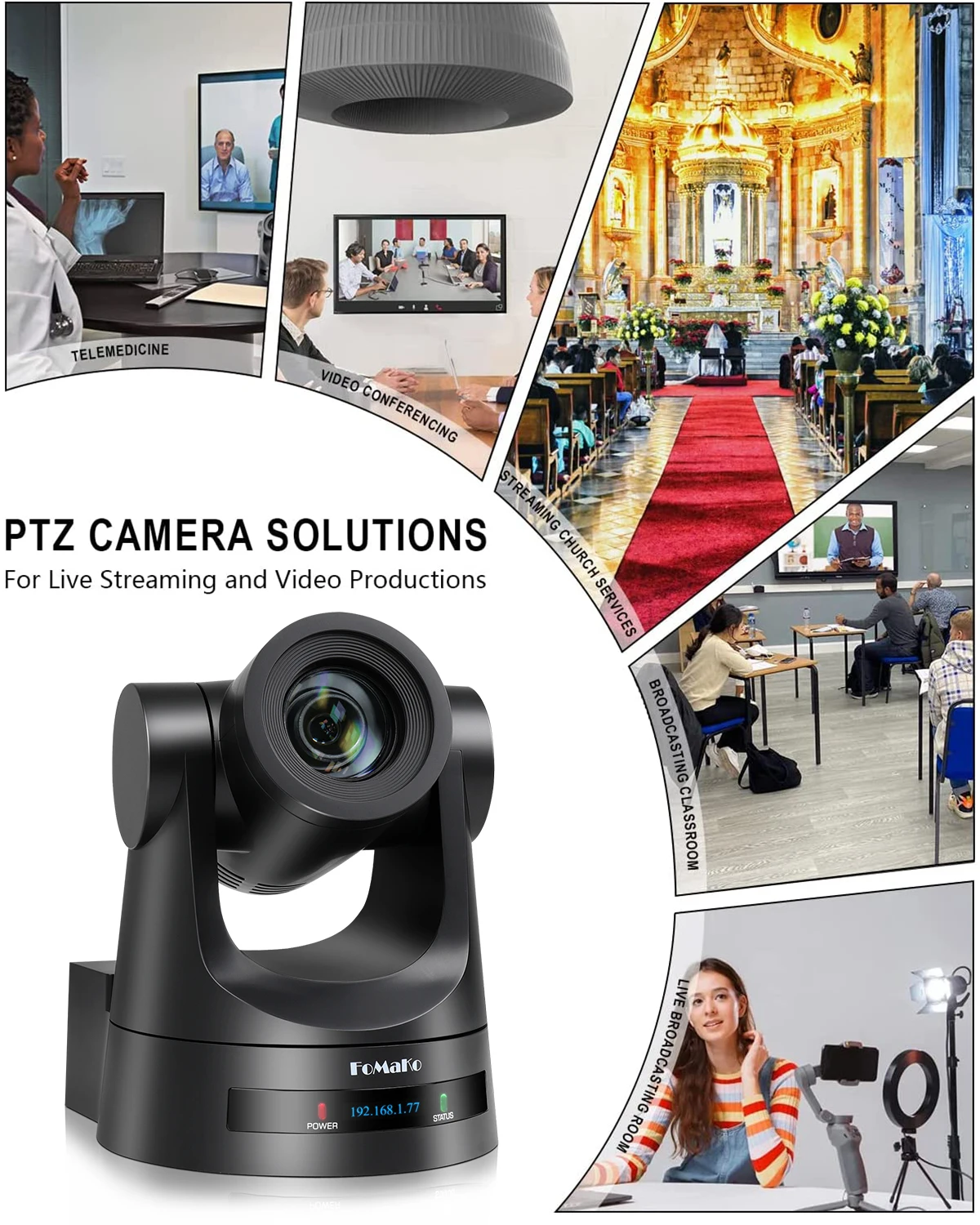 BH420 PTZ Camera Bundle 20X HDMI 3G-SDI IP PoE PTZ Camera for Church Worship(2pcs) +1* Video Mixer Switcher+1*PTZ Controller