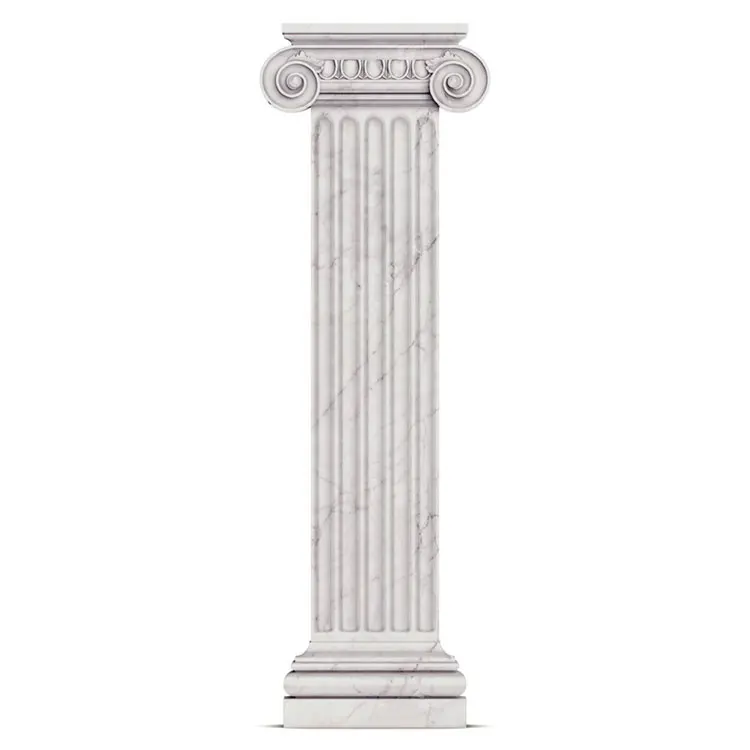 Large Size Outdoor Classical Natural Stone Roman Round Marble Column Pillar For Wholesale