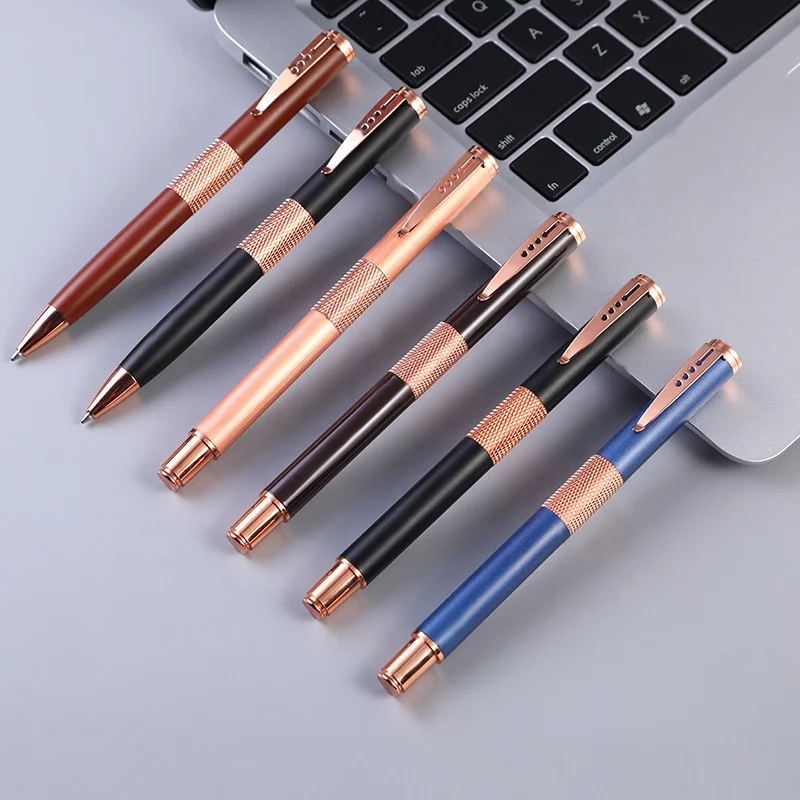 high quality luxury ball pen rose gold metal roller pen with custom logo
