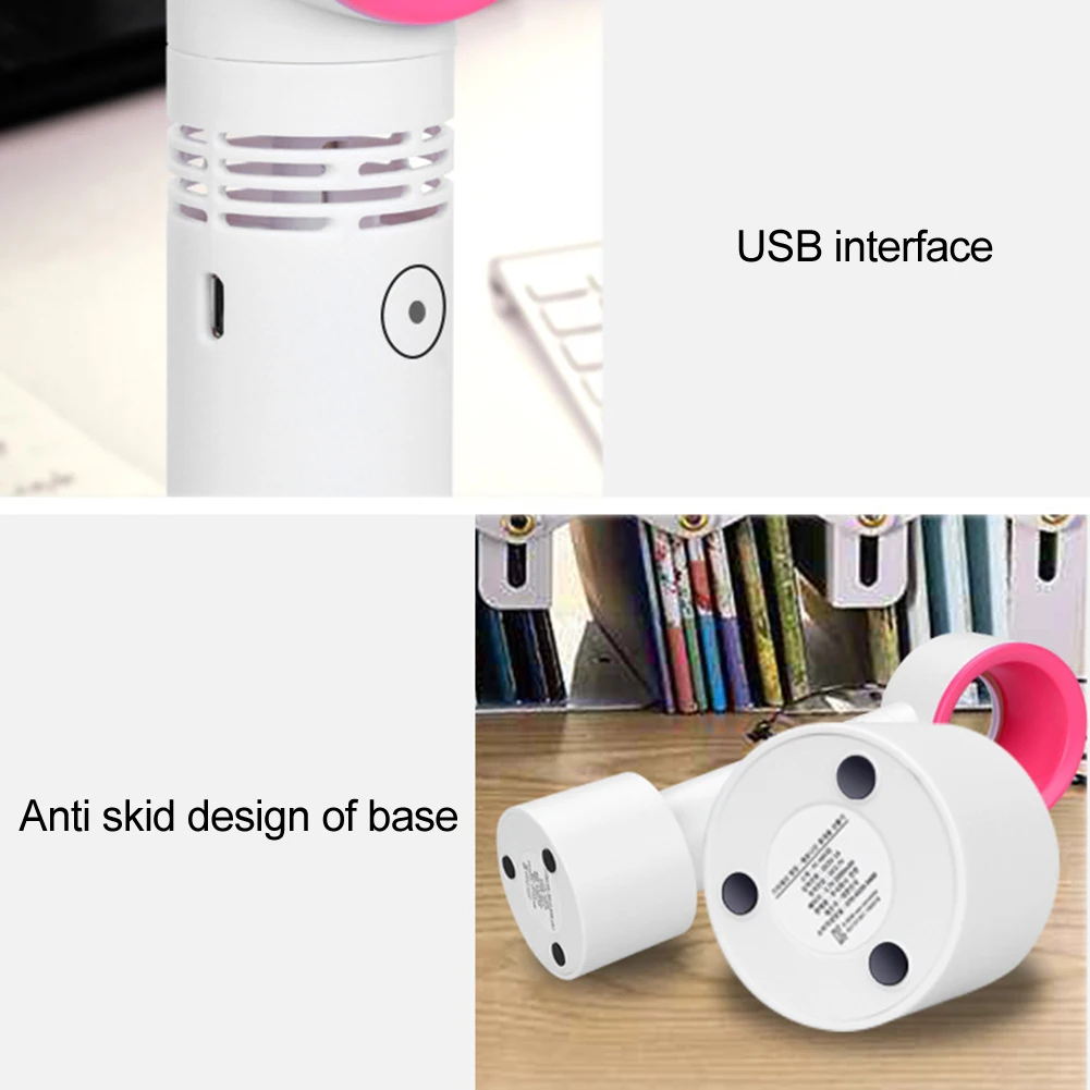 Rechargeable Bladeless Fan Portable Handheld Leafless Cooling USB Mini Fan Desktop stand fan with 3 speeds