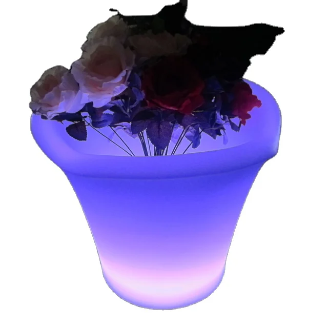 Пластиковый многоцветные перезаряжаемые светодиодные фары ведро для льда со светодиодной