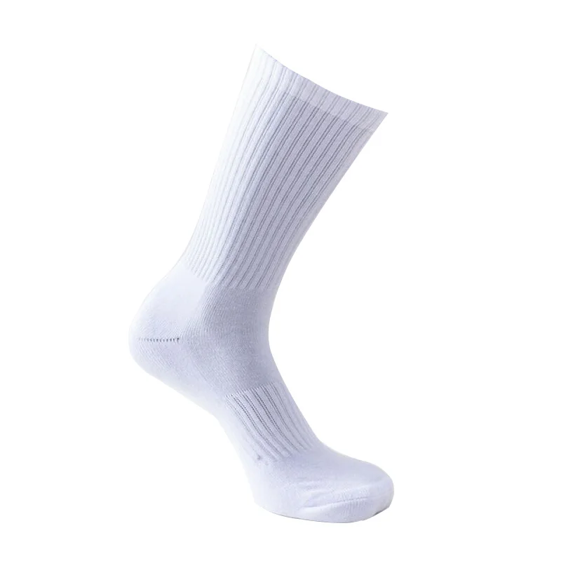 Logo Customize Cozy Ribbed Athletic Basketball Men Crew Sock Custom Plain White Socks For Sports