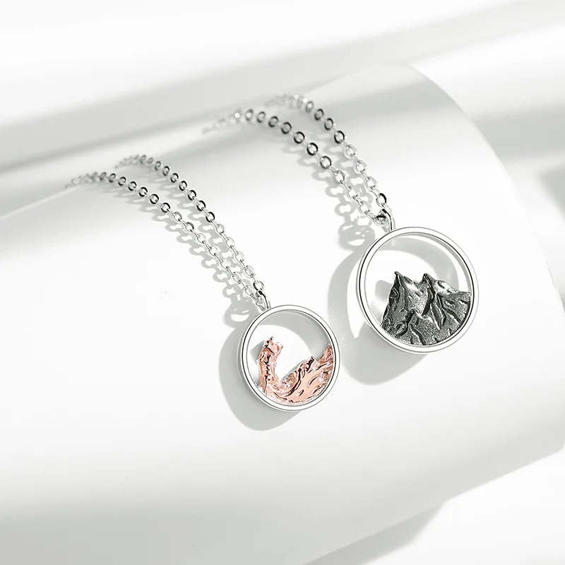 Aimgal S925 sterling silver couple necklace niche luxury design clavicle chain