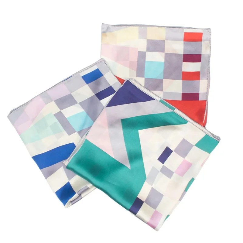 Квадратный шейный платок для деловых вечеринок для женщин Элегантный маленький винтажный узкий Ретро шейный искусственный шелк атласный шарф