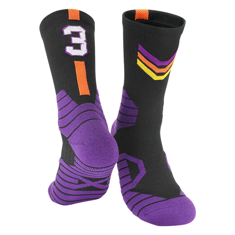 Middle Tube Basketball Socks Adult Thick Bottom Sports nbaing Non-slip Basketball Player Number Sport Crew Towel Athletic Socks