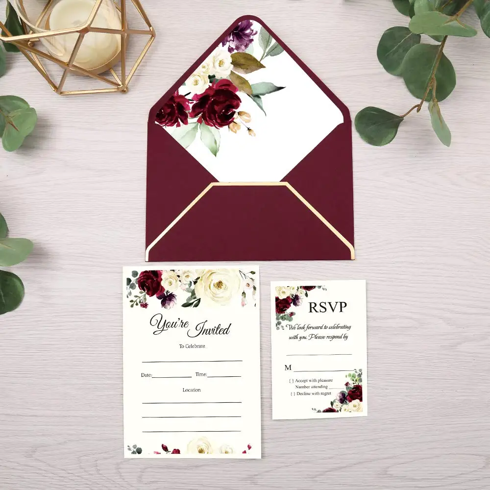 Cheap Wedding Invitation Cards Luxury Customization Wedding Invitation Card With Envelope