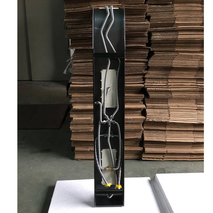 stainless steel bathroom black shower panel with massage jets