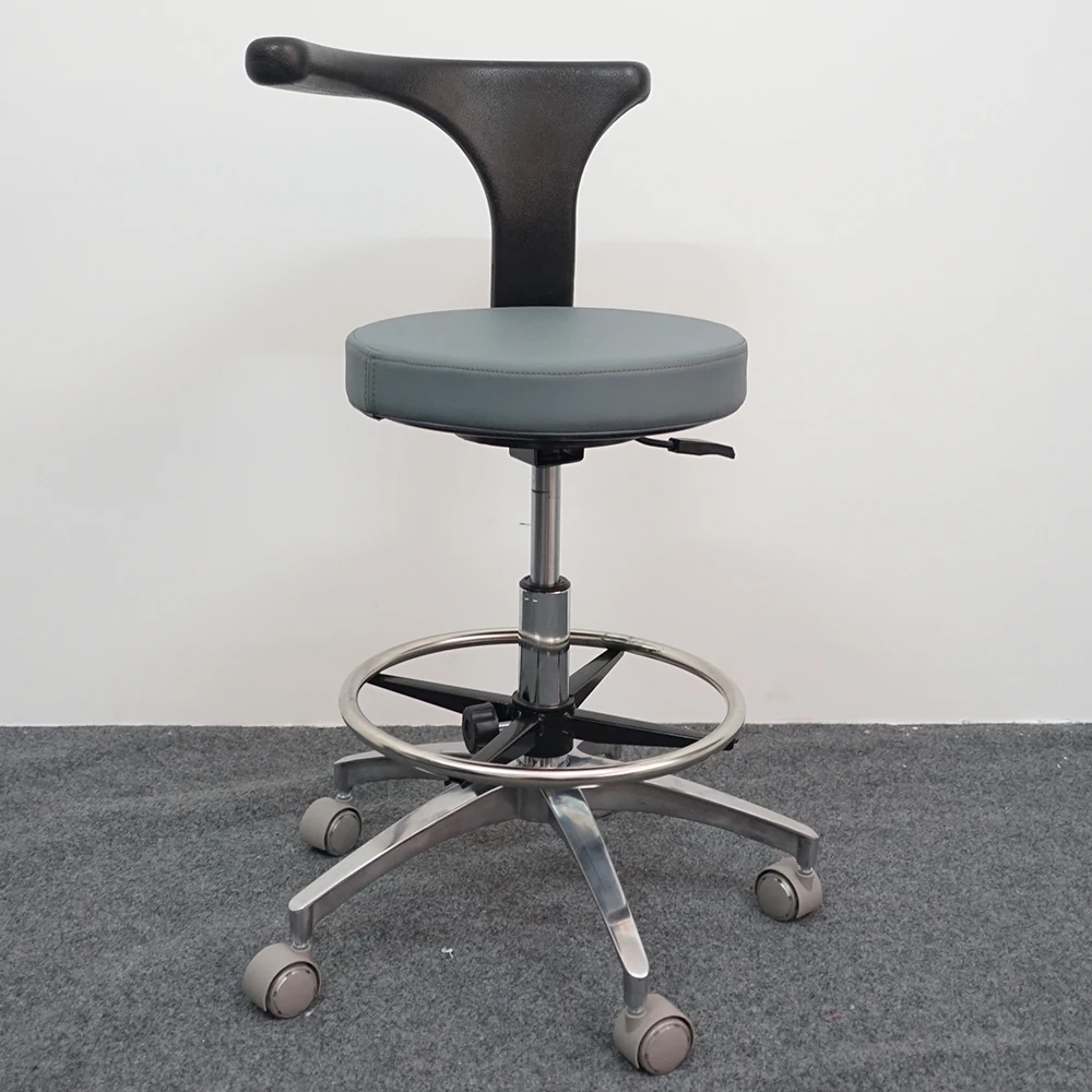 AliGan Dental Equipment stool ergonomic design round seat cheap price with footrest swivel dentist assistant adjustable chair