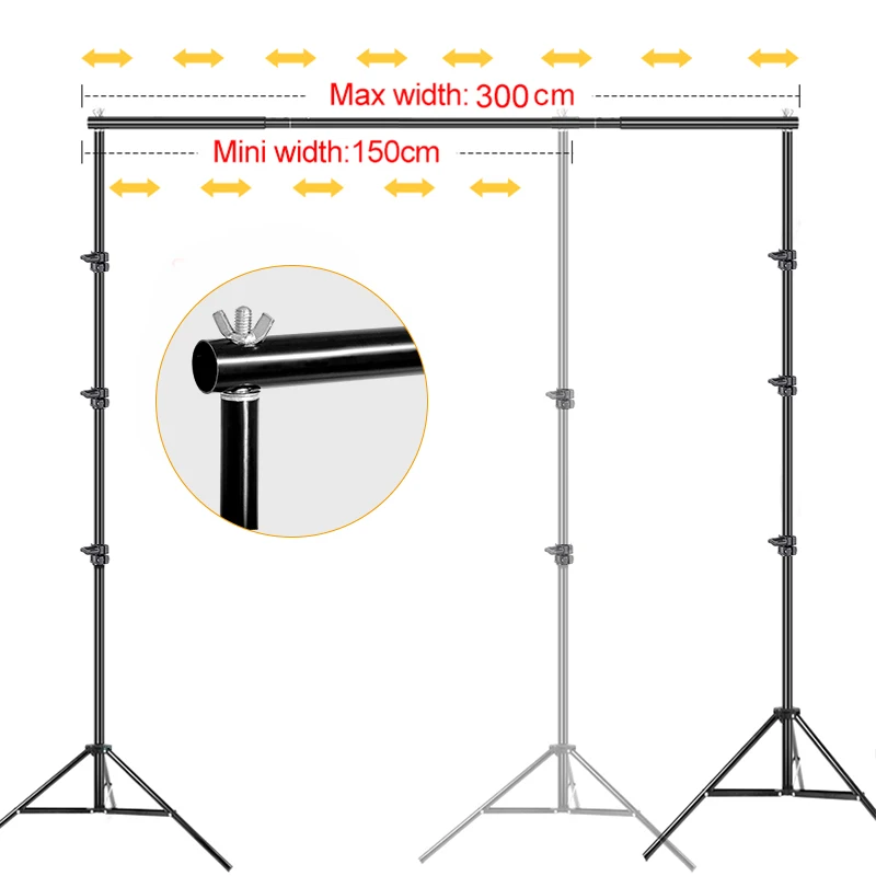 8.5x10ft Photo Backdrop Support Stand Adjustable crossbar Background Stand with Carry Bag for photography video Studio shooting