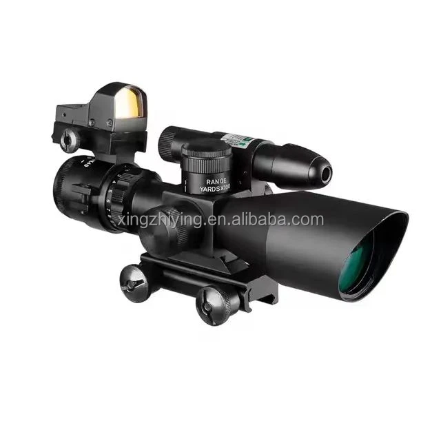 Red Dot Sight 2.5-10x40  Comb Scope Green Laser illuminated Scope Sight+Mini Red Dot Sight  for hunting
