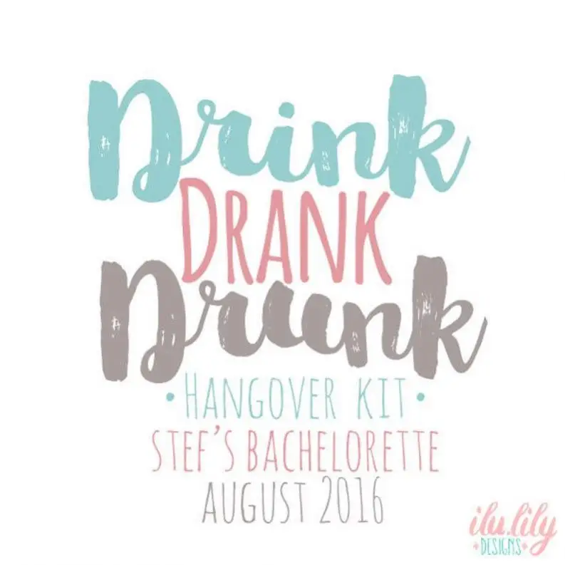 Heavy Weight Cotton Canvas Hangover Kit Mini Favor Bags Bachelorette Party Hangover Kit Double Drawstring Logo Gifts Shopping