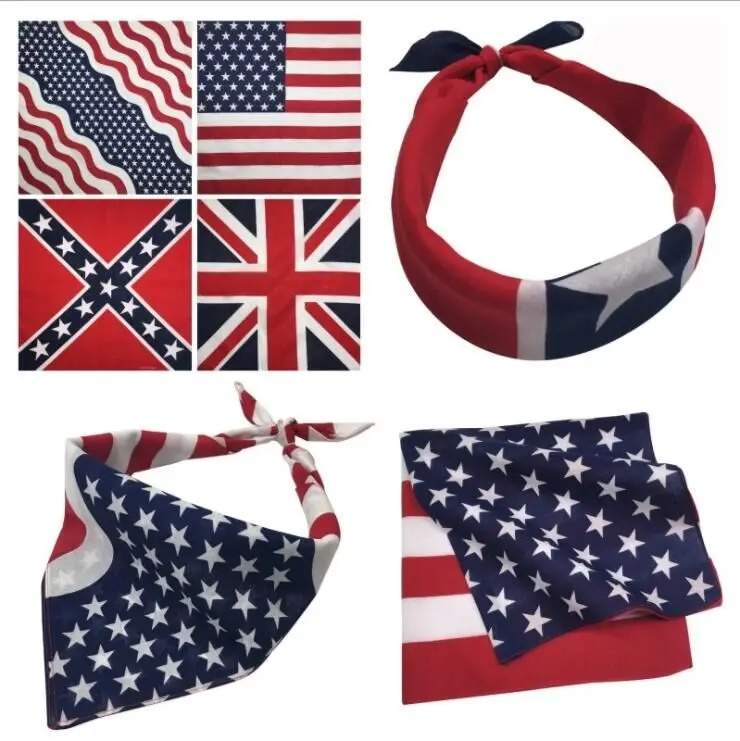 Factory Wholesale Magic National Flags Printed Cotton Kerchief Bandana Multi-Function Sports Bandana Custom All World Flag