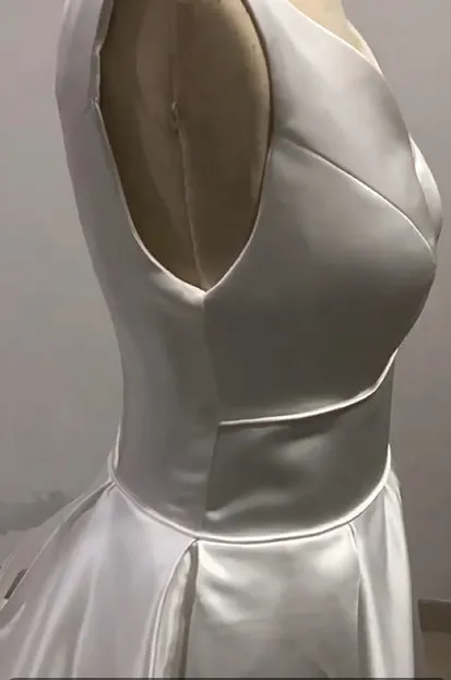 China factory satin wedding dress fashion long wedding dresses satin white satin wedding dress