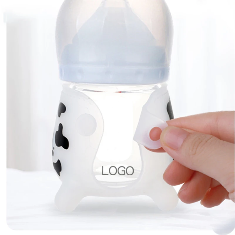 BPA Free Newborn gift Cute Baby Feeding Girl Glass dairy cattle Bottle For Babies