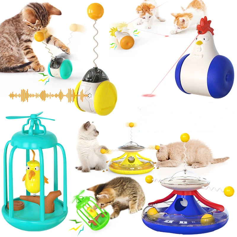 Pangton Car Running Cat Toys Smart Interactive Motorised Laser Pet Cat  Teaser Tumbler Toy  Set Wholesale