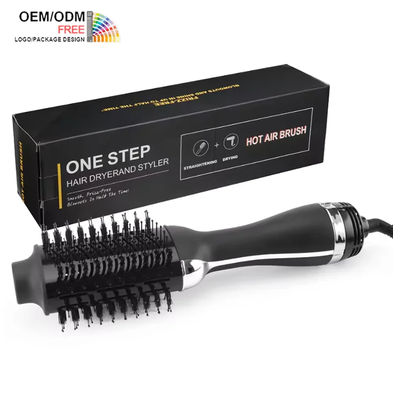 PRITECH Negative Ionic Blow Dryer Brush Straightening Professional Brush Hair Dryers Hot Air Brush