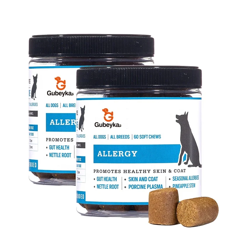 Allergy Relief Dog Chews + Omega 3 for Dogs - for Dry Itchy Skin - Skin & Coat Supplement